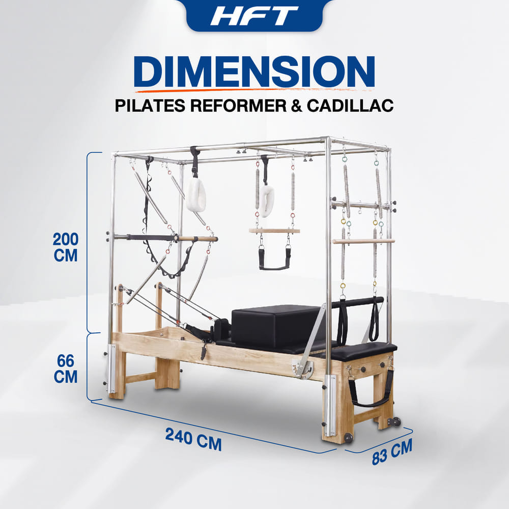 เครื่องพิลาทิส HOMEFITTOOLS REFORMER & CADILLAC ไม้พารา_2